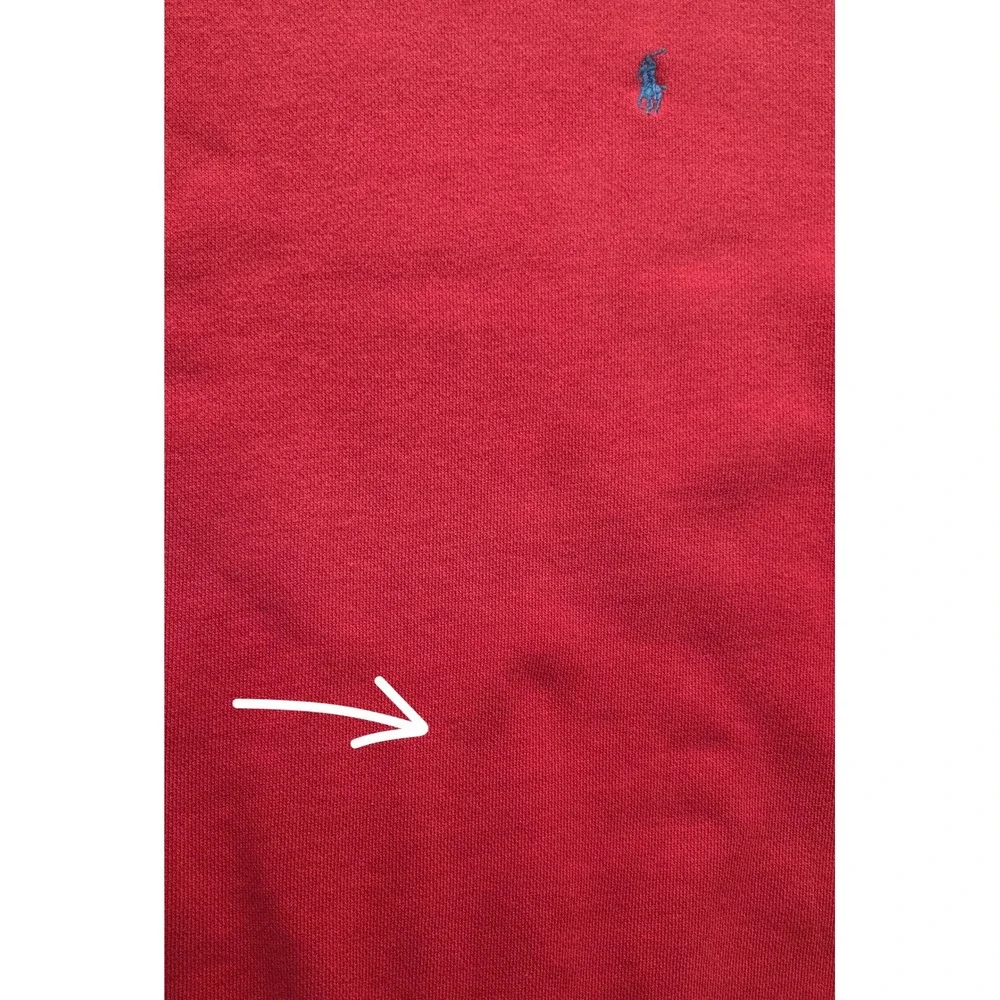 Vintage 90s Polo Ralph Lauren Red Crewneck Sweatshirt Mens XXL Blue Pony Logo‎